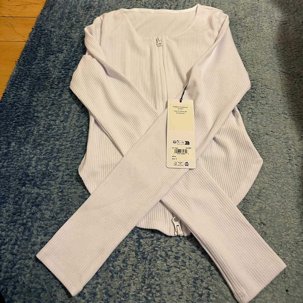 NWT Alo Ribbed Stardust Jacket, Size Small in White